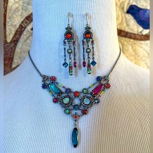 Firefly Crystal Necklace and Earrings Set